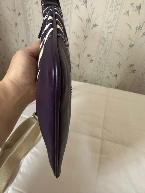 Coach Purple and Cream Zebra-Print Crossbody - Picture 10 of 12